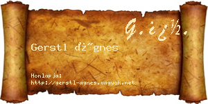 Gerstl Ágnes névjegykártya