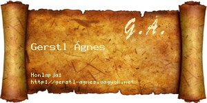 Gerstl Ágnes névjegykártya